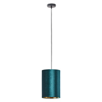 TERCINO GREEN Závěsné stropní svítidlo Velour Black and Green E27 Elegant 6171 TK Lighting