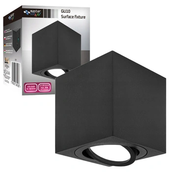 Přisazené HALOGENOVÉ Movable GU10 Square Black Fixture 84mm