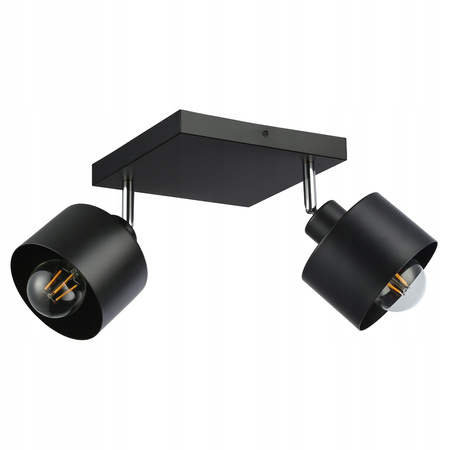Bodové stropní svítidlo Tuba Reflektor Halogenové svítidlo 2x E27 Pohyblivé Černá Elza Masterled