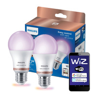 2x LED žárovka E27 A60 8,5W = 60W 2200-6500K TW + RGB SMART WiFi Philips WiZ