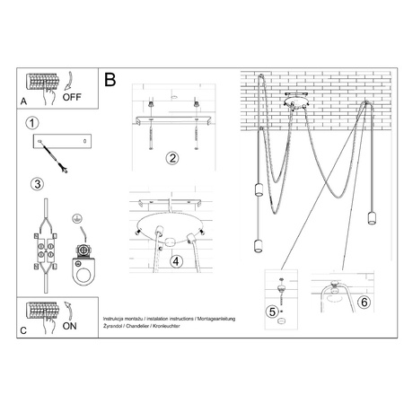 EDISON LED závěsné stropní svítidlo 3xE27 Lustr černý SOLLUX