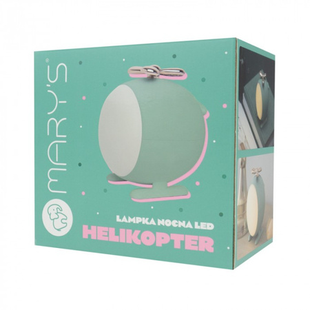 Dětské noční světlo LED 2,5W 1800-3000K teplá bílá dobíjecí 1200mAh zelené MARY'S HELICOPTER