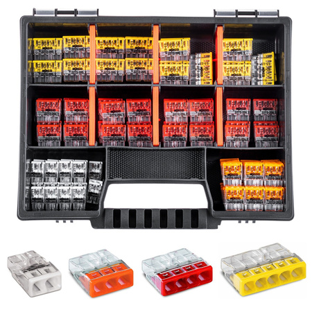 Rychlospojky WAGO Instalační konektory Sada 100 kusů - 20x 2273-202 2X2.5MM + 30x 203 3X2.5MM + 30x 204 4X2.5MM + 20x 205 5X2.5M