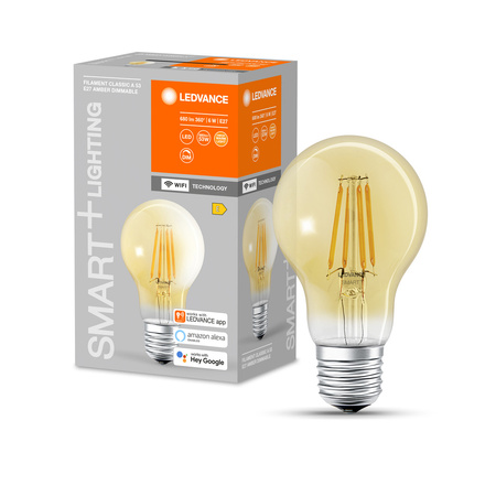 LED žárovka E27 A60 6W = 53W 2400K Teplá bílá 680lm 300° LEDVANCE SMART+ WIFI vlákno Stmívatelné