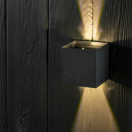 LED fasádní nástěnné svítidlo Black G9 venkovní svítidlo nahoře/dole s nastavitelným úhlem svícení KIOTO GOLDLUX (Polux) + LED žárovka G9 5W 6500K Cold Lumiled