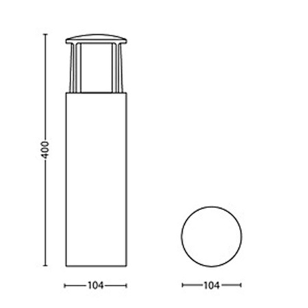 Venkovní LED zahradní svítidlo STOCK myGarden 6W 2700K IP44 Tyč 40cm Antracit PHILIPS