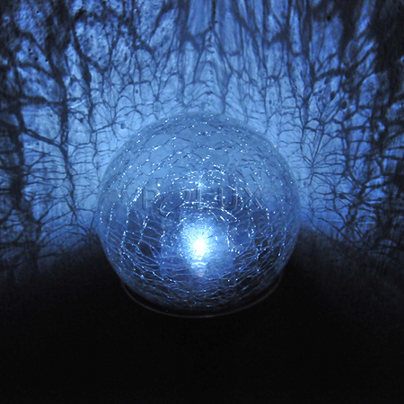 Zahradní LED koule se solárním pohonem Glass Inox 8 cm GOLDLUX (Polux)