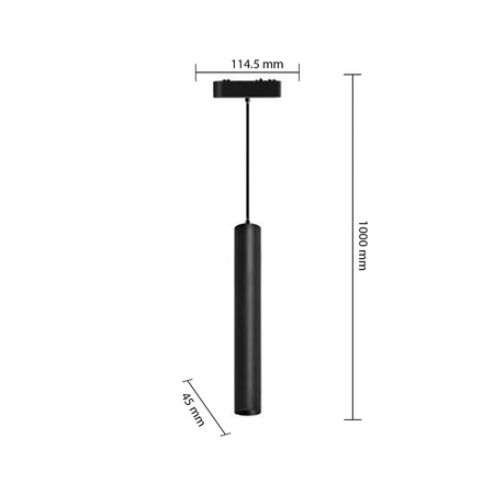 Závěsné svítidlo LED pro magnetickou dráhu 15W 1350lm 4000K Neutral CRI90 36° 48V Black Luxo Masterled