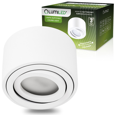 Povrchové Halogenové svítidlo AMAT-S, TUBA 50mm Nastavitelná Kulatá Bílá AMAT-S LUMILED