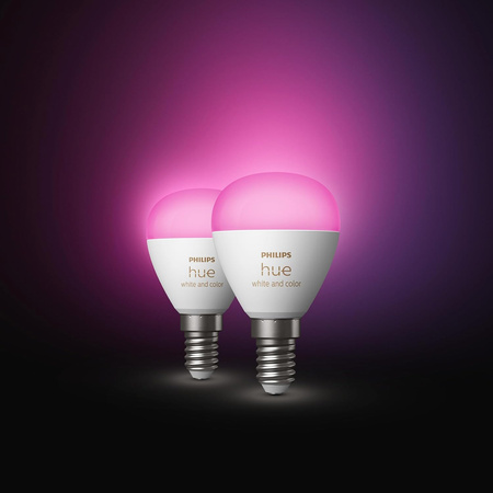 2PAK LED žárovka E14 P45 5,1W CCT RGB PHILIPS HUE White & COLOR Ambiance Bluetooth Zigbee