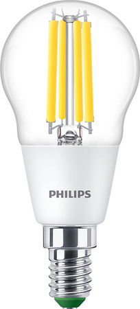 LED kulová žárovka E14 P45 2.3W = 40W 485lm 4000K Neutrální bila vlákno PHILIPS Ultra Efficient