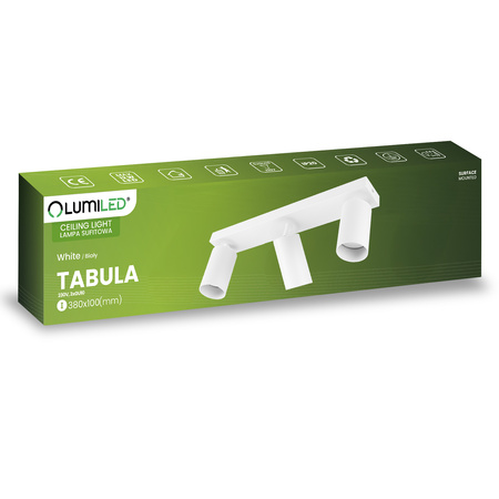 Stropní svítidlo SPOT TUBA Reflektor Halogenové svítidlo 3x GU10 TABULA LUMILED