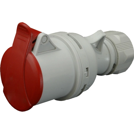 Přenosná napájecí zásuvka 32A 400V 5P IP44 Hermetická s krytem a rukojetí