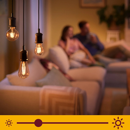 LED Edison Žárovka E27 ST64 5.8W = 50W 640lm 2200K Teplá bílá vlákno jantarové PHILIPS Stmívatelné