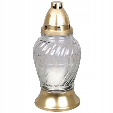 9x Skleněná svíčka s vložkou 28h Celoročně na hrob 24.5cm