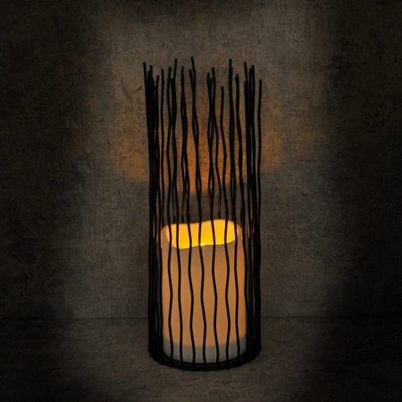 LED zahradní lampa na baterie LED LARTERN NYBORG 35cm IP44 2xAA černý kov GOLDLUX (Polux)