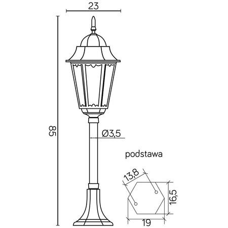 Venkovní stojací zahradní lampa Retro Classic II K 5002/3 H E27 85cm Su-Ma