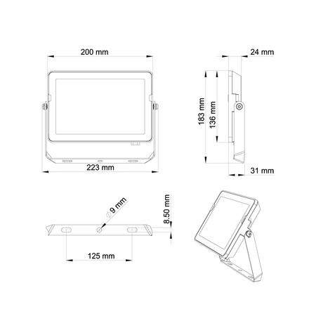 LED reflektor 50W 4750lm 6500K IP65 černý ProjectLine Philips
