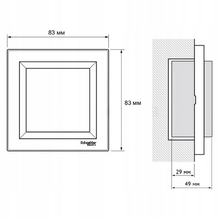 Stmívač s funkcí schodišťového spínače a rámem IP20. zapuštěný SCHNEIDER ASFORA