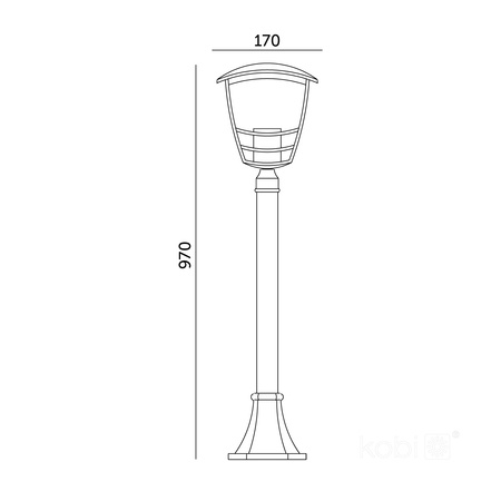 Zahradní lampa Outdoor Post Standing LED E27 IP54 Black Tvio Kobi