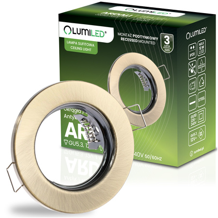 Halogenová Podhledové svítidlo GU10, MR16 Stálá Kulatá Antický Plech ARDALI LUMILED