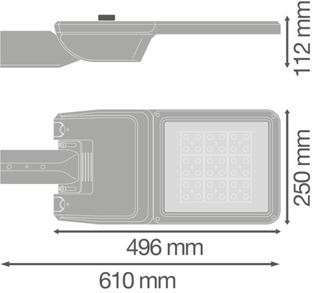 LED pouliční osvětlení průmyslové stmívatelné silniční svítidlo 58W 8500lm 4000K IP66 bílé pouliční osvětlení Flex Ledvance
