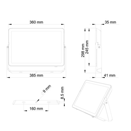 LED reflektor 150W 14250lm 6500K IP65 černý ProjectLine Philips