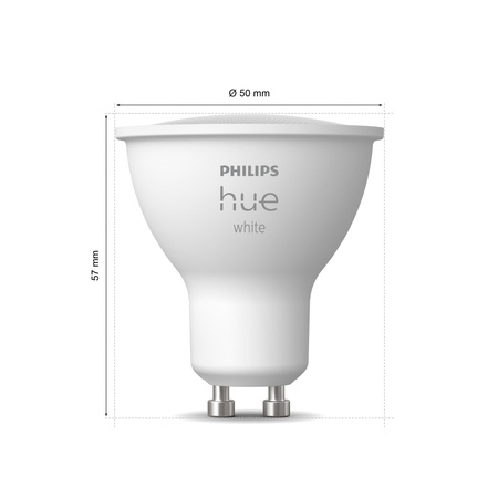 2x LED žárovka GU10 s reflektorem 4,2W = 50W 400lm 2700K teplá bílá SMART Smart Bluetooth ZigBee White Philips HUE