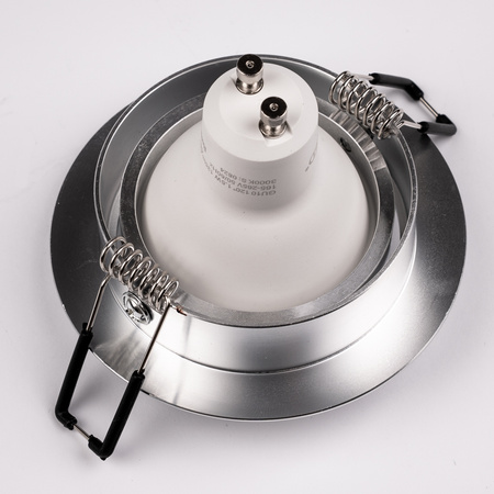 Halogenové stropní svítidlo pod omítku Kulaté pohyblivé svítidlo GU10 MR16 Silver TRIAM LUMILED