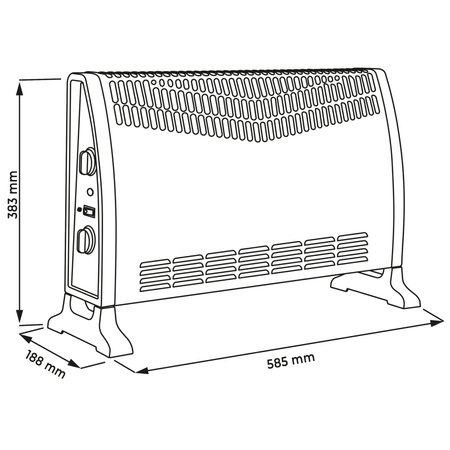 Konvektorový ohřívač 2000W Black Sanico Goldlux