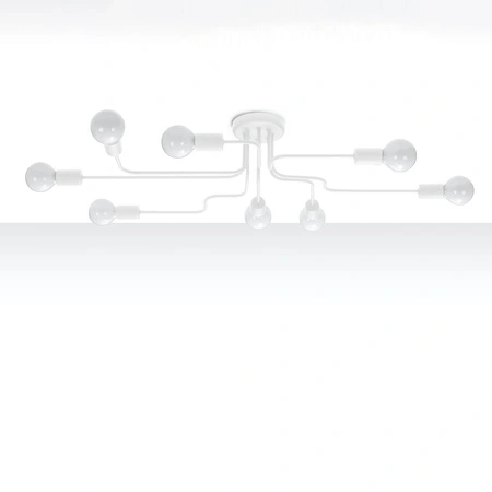 Stropní svítidlo HECTOR 8xE27 Lustr bílý Industrial SOLLUX