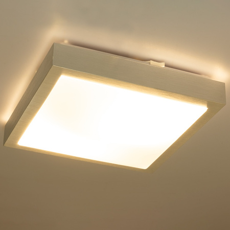 Stropní svítidlo LED Plafond 2x E27 s mikrovlnným senzorem SOLEN square silver