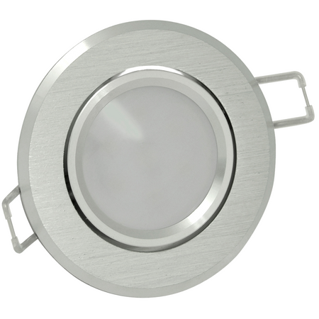 3x SUN OLAL vestavné stropní svítidlo. stříbrný broušený hliník GOLDLUX (Polux) + LED GU10 3.5W