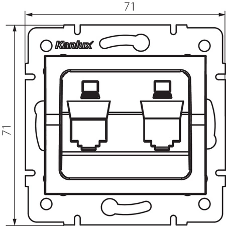 Adaptér internetové zásuvky RJ45 čtvercový černý LOGI Kanlux