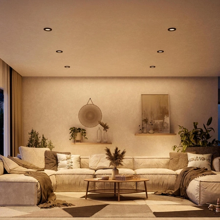 3x LED GU10 zapuštěná pod omítku pevná hliníková kulatá černá Peridot Philips