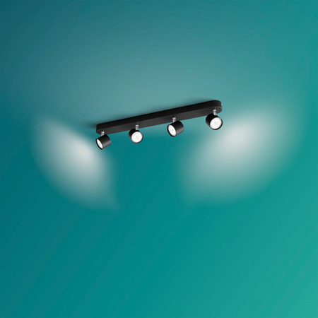 LED STAR stropní svítidlo 4x 4,5W 2700K stmívatelné reflektorové pohyblivé svítidlo černé PHILIPS