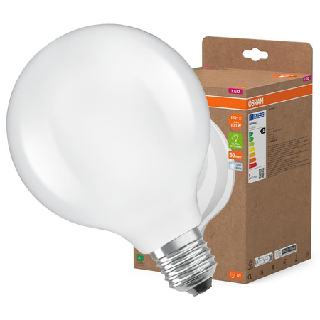 LED žárovka G125 Sphere E27 7,2W = 100W 1521lm 4000K Neutrální 330° vlákno CLASSIC ENERGETICKÁ ÚSPORNOST Osram