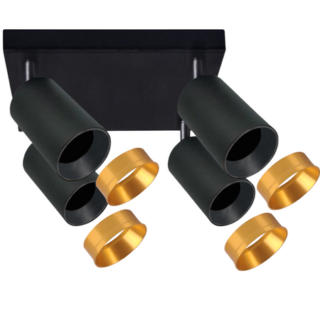 Stropní LED svítidlo nástěnné a stropní svítidlo 4 x GU10 MARIBEL Black GOLDLUX (Polux)