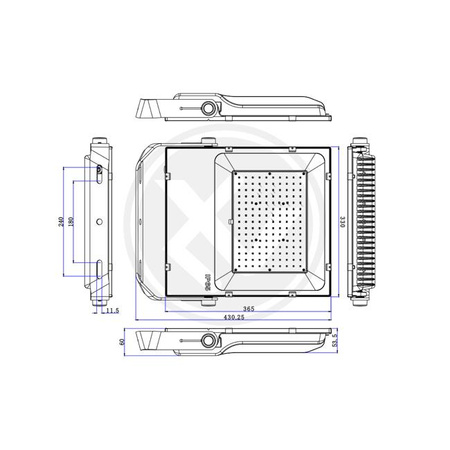 Halogenový reflektor LED PX-150W 18000lm 5000K Cold IP65 IK08 Masterled