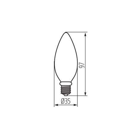 LED žárovka E14 Edison C35 4,5W = 40W 470lm 2700K teplá bílá Clear XLED Filament Kanlux