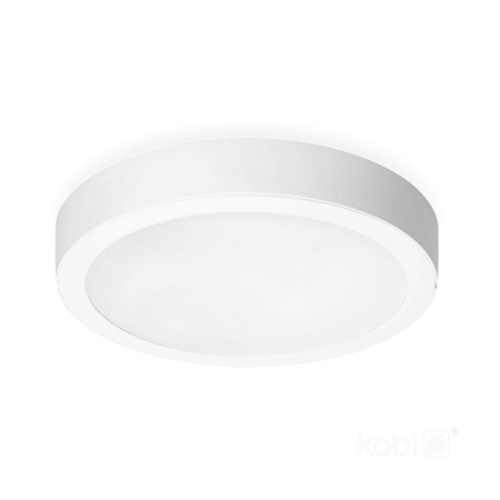 LED stropní plafon pro povrchovou montáž 24W 2400lm 4000K neutrální 120° bílá IP40 IK03 Sigaro Kobi