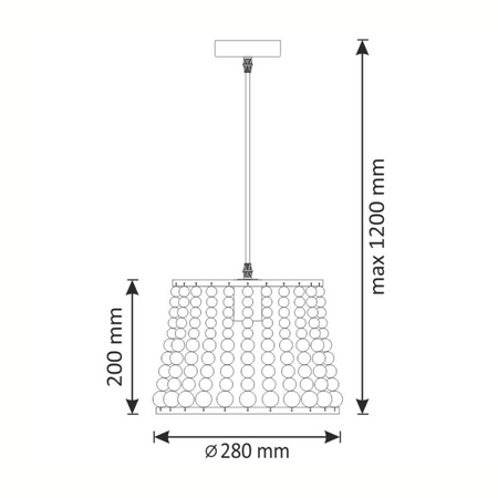 Stropní závěsné svítidlo BRENA 1x E27 převisové černé dřevo GOLDLUX (Polux)