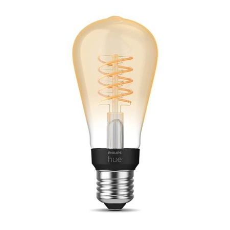 LED Edison E27 ST64 7W 2100K teplé vlákno PHILIPS HUE White Bluetooth Zigbee žárovka