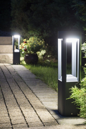 Venkovní stojací zahradní lampa POST ventilátor čtvercový FKW-500 GX53 50cm Su-Ma