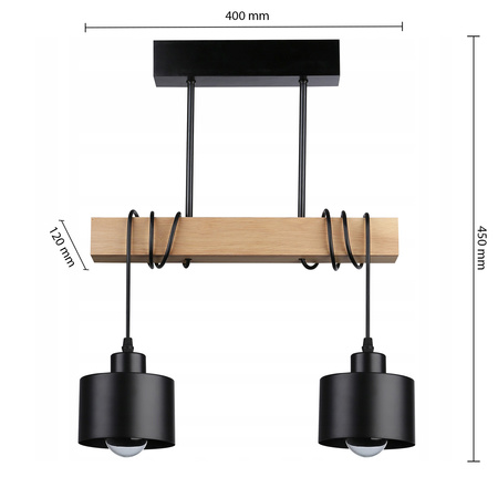 Masterled Stropní svítidlo 2x E27 Černohnědá závěsná lampa Elza