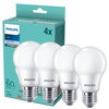 4x LED žárovka E27 A60 9W = 60W 806lm 4000K Neutral Milk PHILIPS