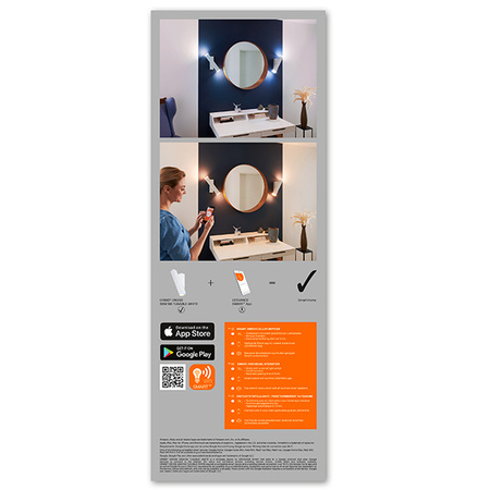 Chytré nástěnné svítidlo SMART + WIFI 12W ORBIS WALL CROSS WHITE LEDVANCE