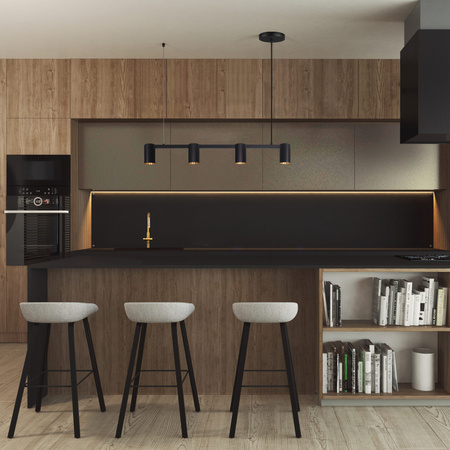 Stropní závěsné svítidlo 4x GU10 černá zlatá MARIBEL Sanico Goldlux