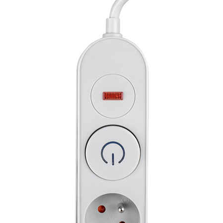 Prodlužovací kabel s přepěťovou ochranou 3M 5GN Síťový šedý napájecí pásek + vypínač