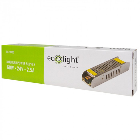 Modulární napájecí zdroj pro LED pásky 60W 24V 2,5A IP20 SLIM Ecolight